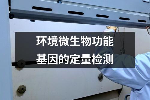 環(huán)境微生物功能基因的定量檢測
