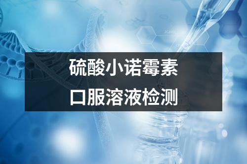 硫酸小諾霉素口服溶液檢測