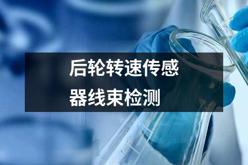 后輪轉(zhuǎn)速傳感器線束檢測