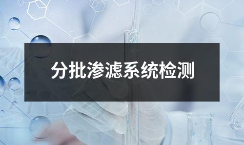 分批滲濾系統(tǒng)檢測