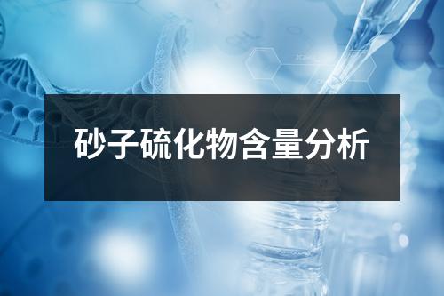 砂子硫化物含量分析
