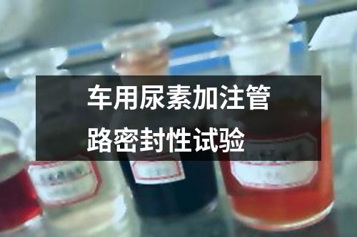 車用尿素加注管路密封性試驗(yàn)
