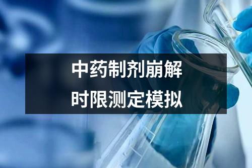 中藥制劑崩解時限測定模擬