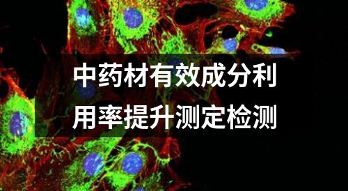 中藥材有效成分利用率提升測定檢測