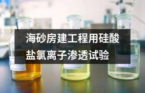 海砂房建工程用硅酸鹽氯離子滲透試驗(yàn)