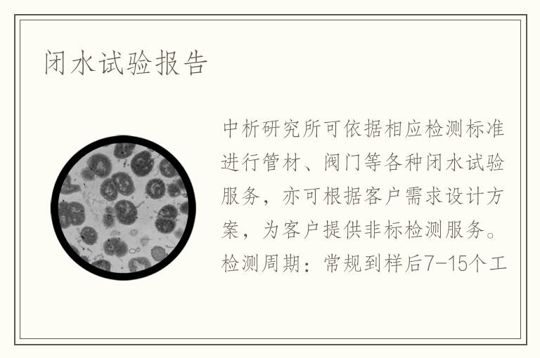 閉水試驗(yàn)報告