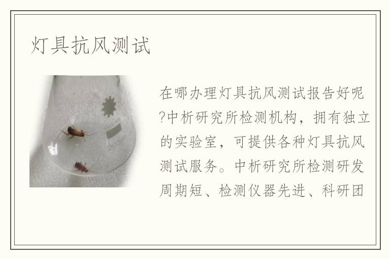 燈具抗風(fēng)測試