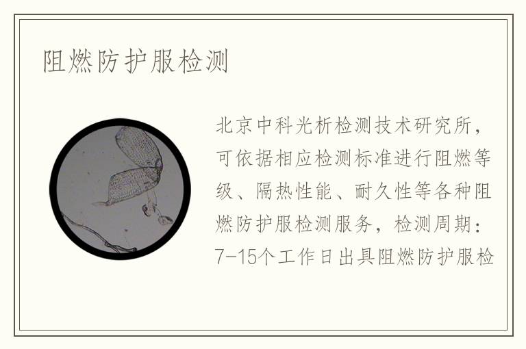 阻燃防護(hù)服檢測