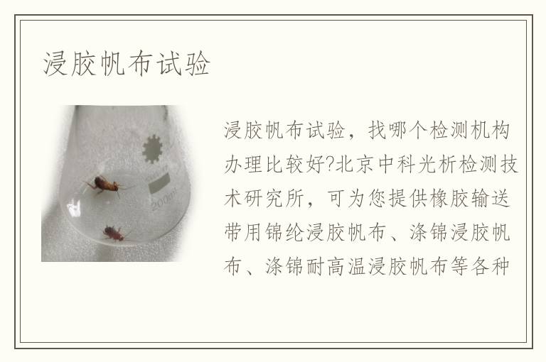 浸膠帆布試驗