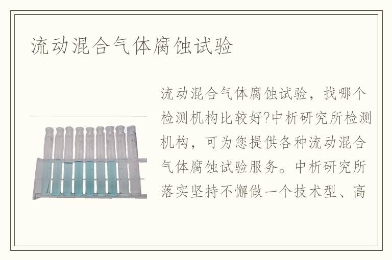 流動混合氣體腐蝕試驗