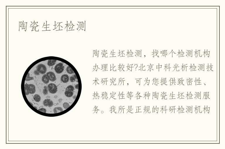 陶瓷生坯檢測(cè)