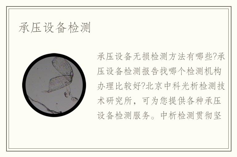 承壓設(shè)備檢測