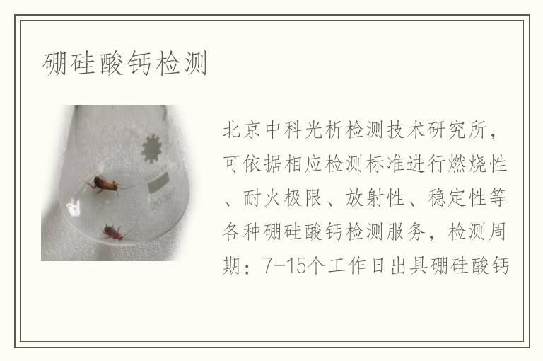 硼硅酸鈣檢測