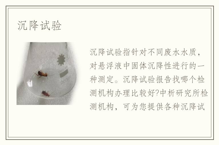 沉降試驗
